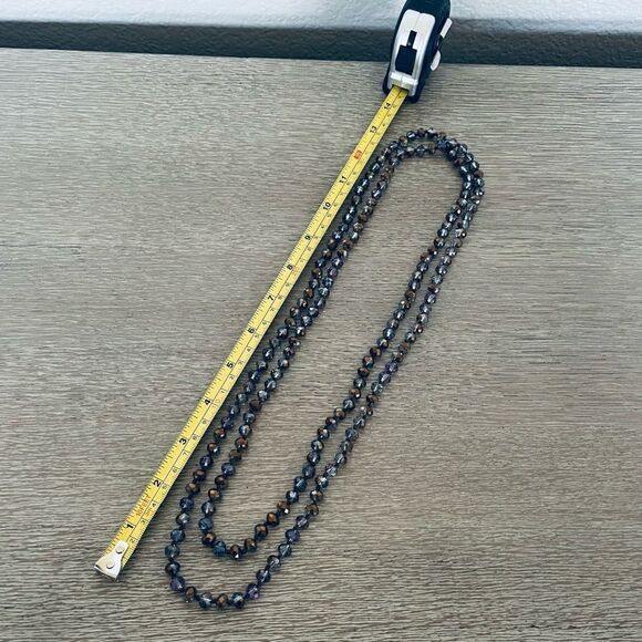 Sparkling Crystal Gray Brown Tone Bead Necklace - Picture 5 of 5